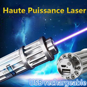 USB rechargeable laser bleu