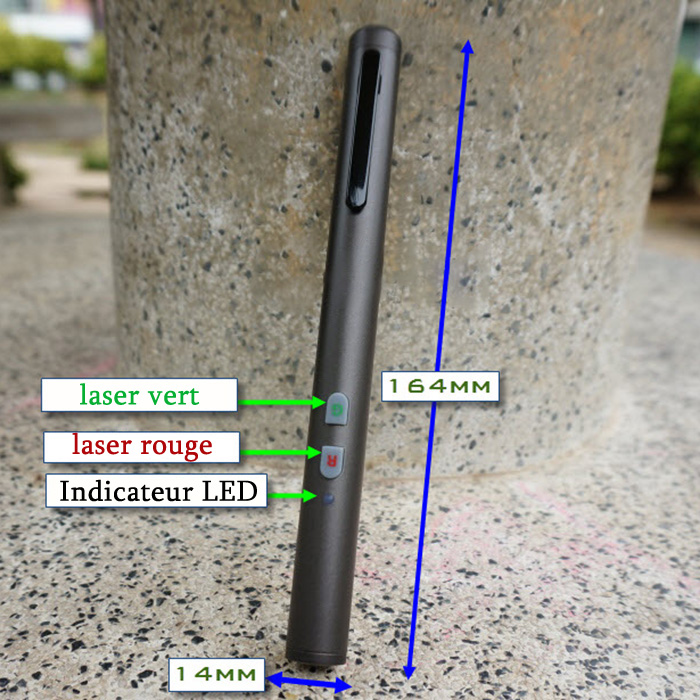 deux couleurs de vert et rouge laser