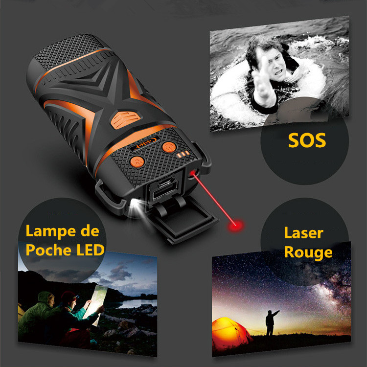 Lampe laser 50mW rouge 5200mAh banque de puissance