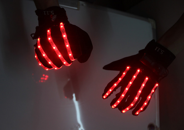 Gants de bande lumineuse LED rouge