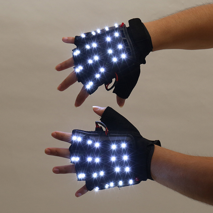 led blanc gants